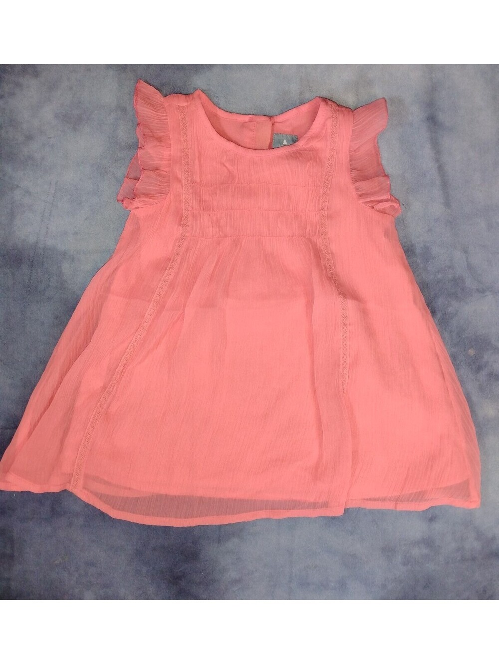 Infant girls pink ruffled short sleeve dress